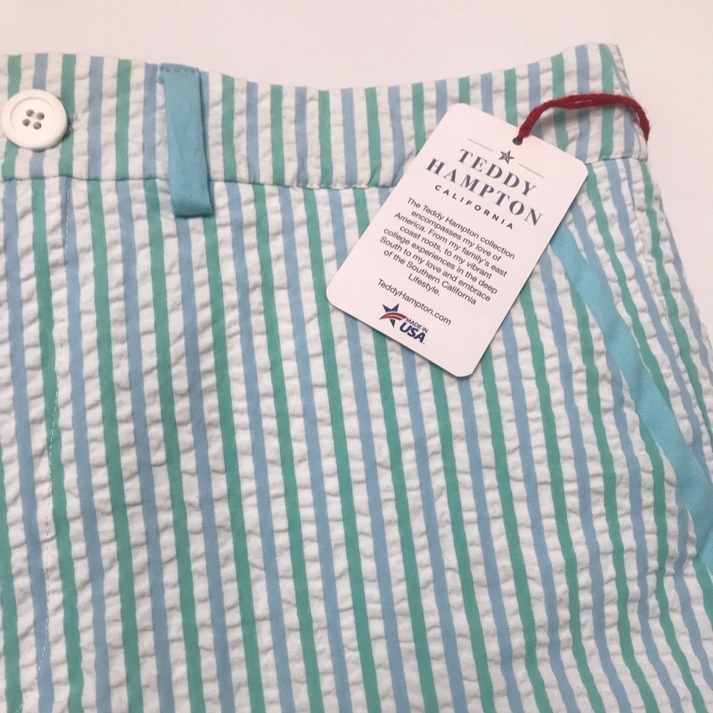 100% cotton seersucker shorts.